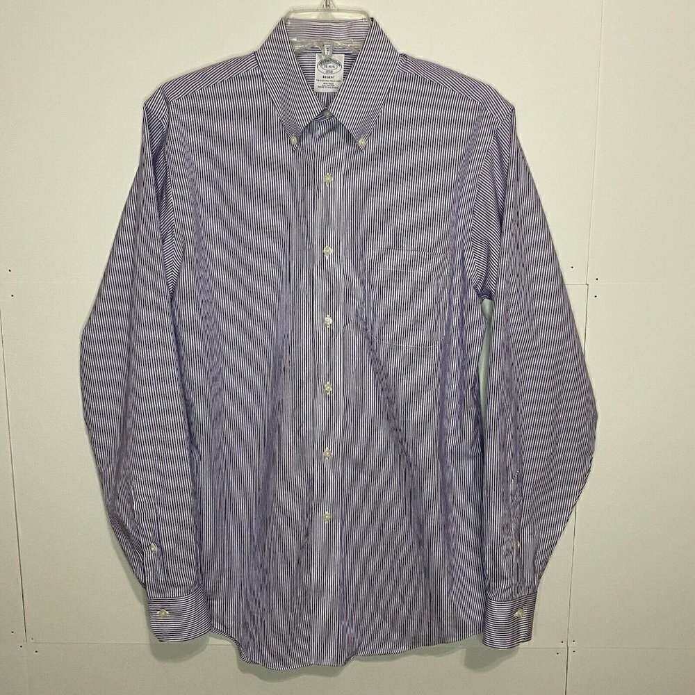 Brooks Brothers 1818 Regent Fit Sz 15-4/5 Purple Button Down